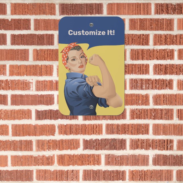 Rosie the Riveter Metal Sign (In Situ(Brick))