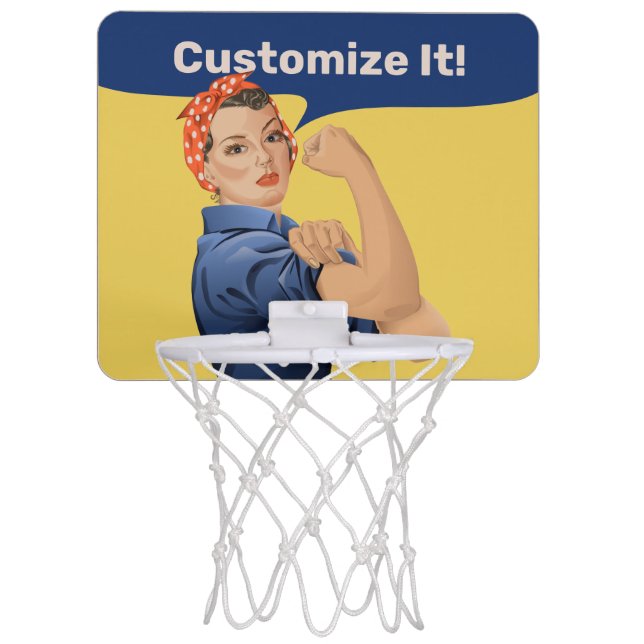 Rosie the Riveter Mini Basketball Hoop (Front)