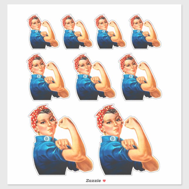 Rosie The Riveter Multiplied by 9 Sticker (Sheet)