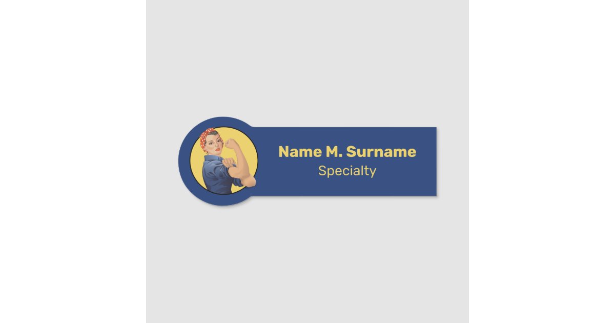 Rosie the Riveter Name Tag Zazzle Rosie the Riveter Name Tag Zazzle