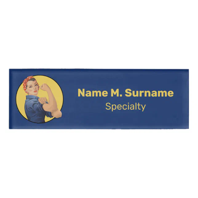 Rosie the Riveter Name Tag Zazzle
