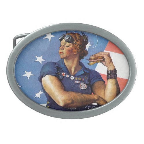 Rosie the Riveter Oval Belt Buckle