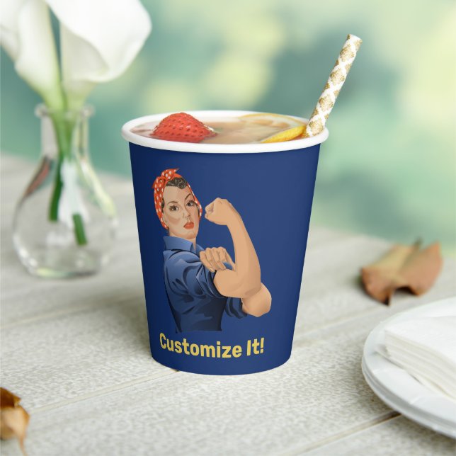 Rosie the Riveter Paper Cups (Insitu)