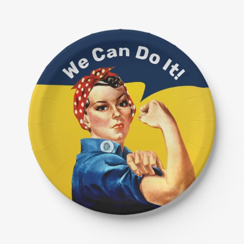 Rosie the Riveter  Paper Plate  Custom Text