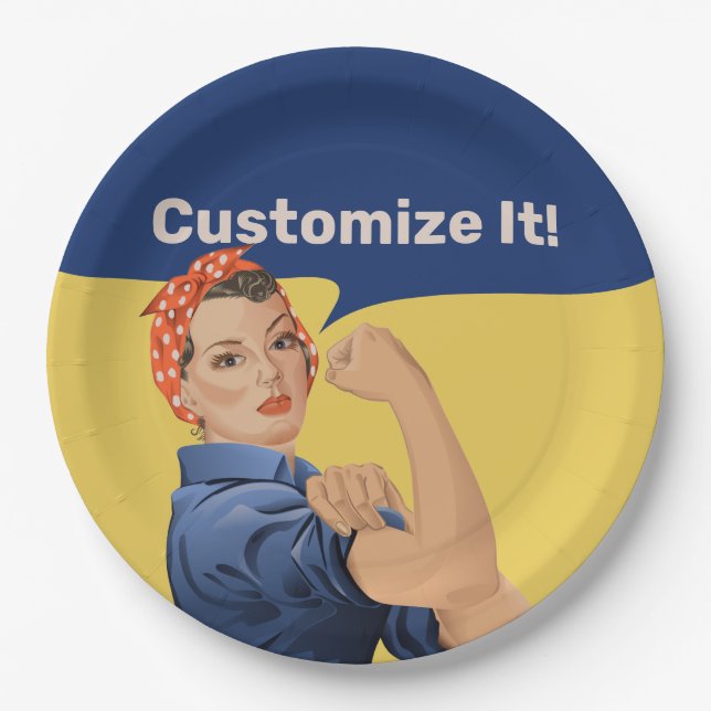 Rosie the Riveter Paper Plates (Front)