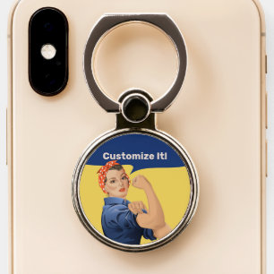 Rosie the Riveter Phone Ring Stand
