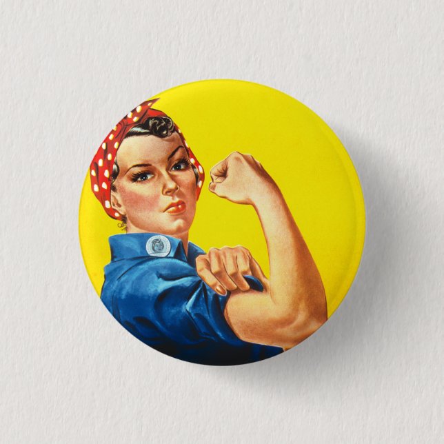 Rosie The Riveter Pinback Button (Front)