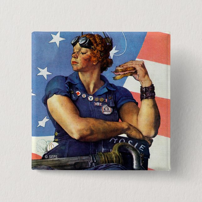 Rosie the Riveter Pinback Button (Front)