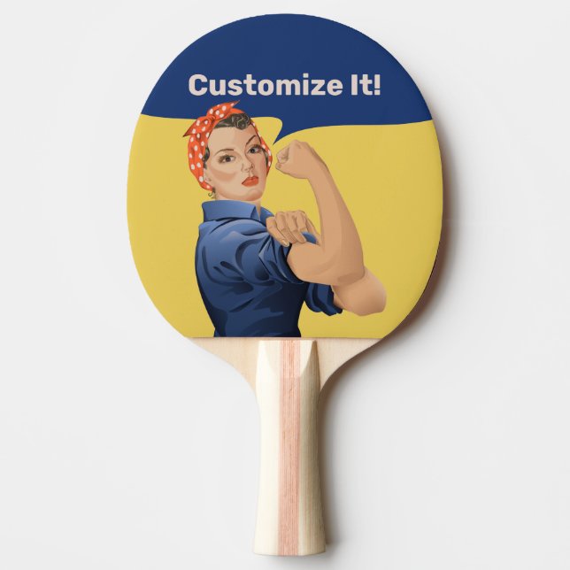 Rosie the Riveter Ping Pong Paddle (Front)