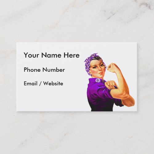 Rosie The Riveter _ Purple Fibromyalgia Business Card