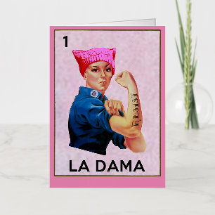 Rosie the Riveter Resists La Dama Loteria Foil Greeting Card