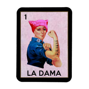 Rosie the Riveter Resists La Dama Loteria Magnet