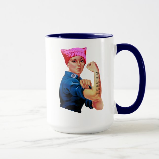 Rosie the Riveter Resists Trump Mug (Right)