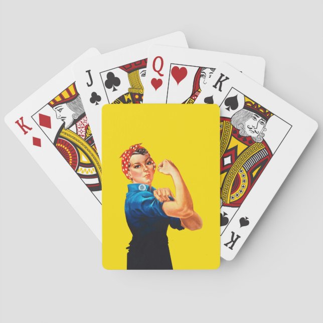Rosie The Riveter Retro Design Style Poker Cards (Back)