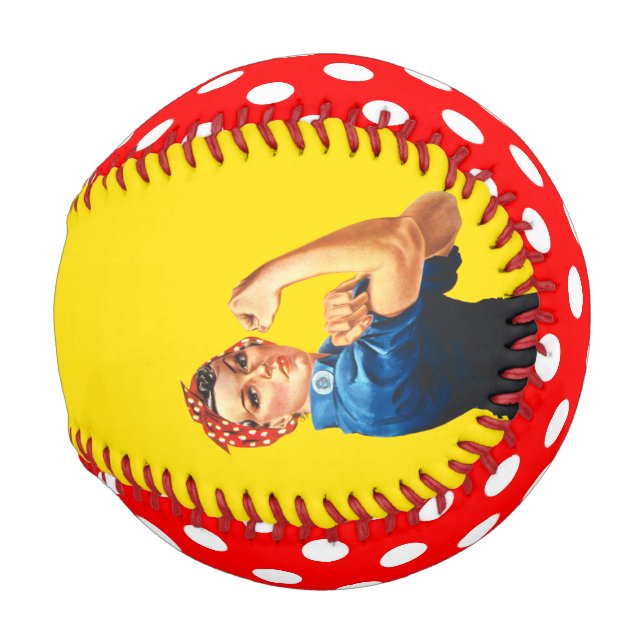 Rosie The Riveter Retro Style Baseball (Front Right)