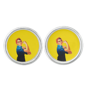 Rosie The Riveter Retro Style Cufflinks