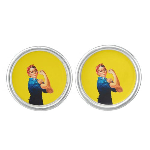 Rosie The Riveter Retro Style Cufflinks