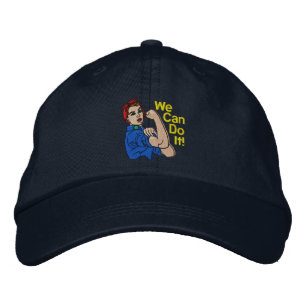 Rosie The Riveter Retro Style Embroidery Embroidered Baseball Hat