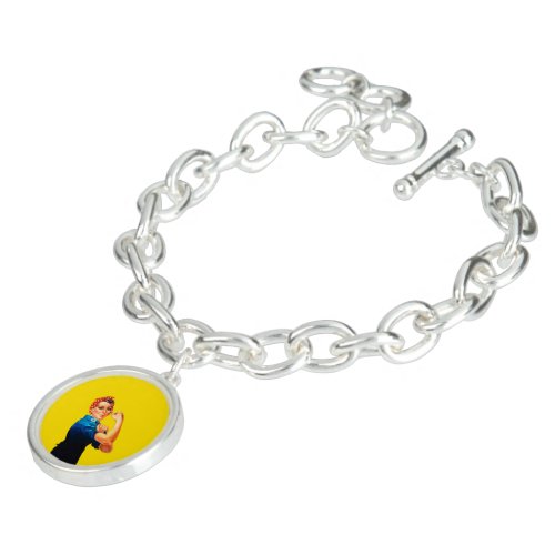 Rosie The Riveter Retro Style Icon Charm Bracelet