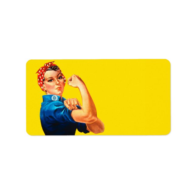 Rosie The Riveter Retro Style Icon Label (Front)