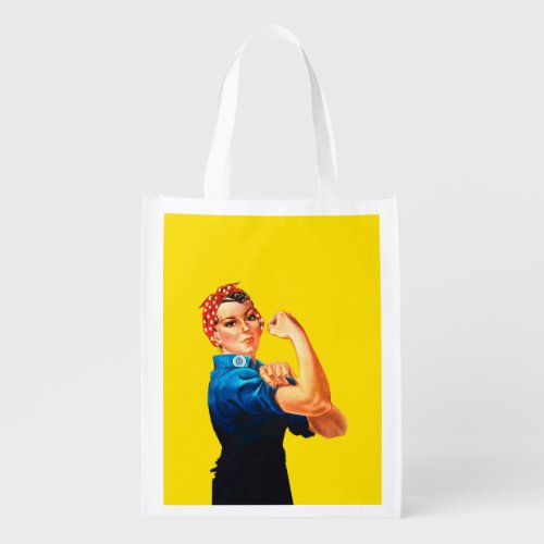 Rosie The Riveter Retro Style Icon Reusable Grocery Bag