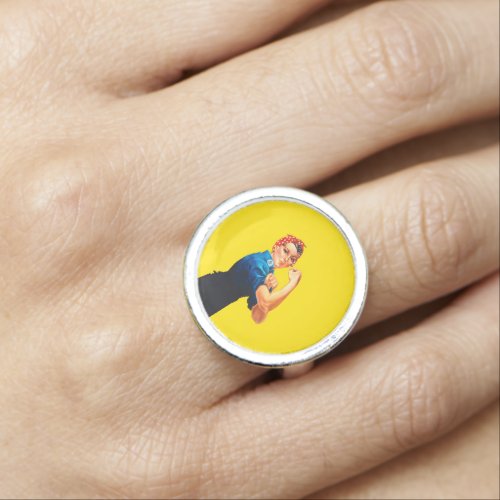 Rosie The Riveter Retro Style Icon Ring