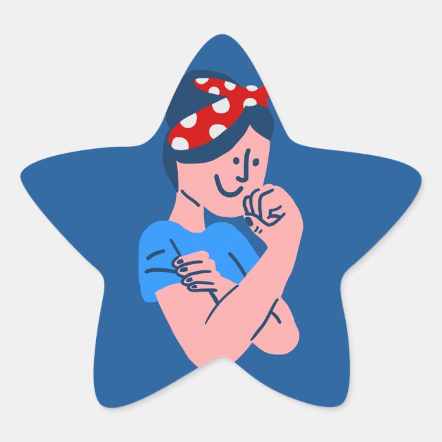 rosie the riveter rockabilly retro icon star sticker (Front)