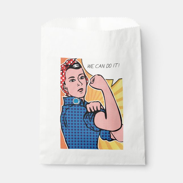 Rosie the Riveter Roy Lichtenstein Ben-Day Pop Art Favor Bag (Front)