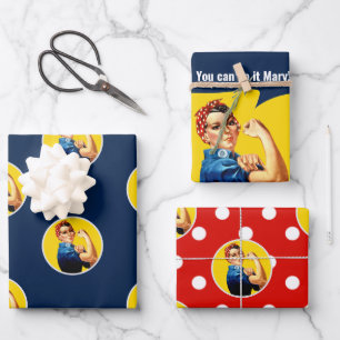 Rosie the Riveter Set 1    Wrapping Paper Sheets