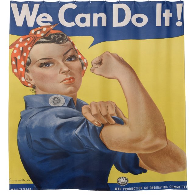 Rosie the Riveter Shower Curtain (Front)