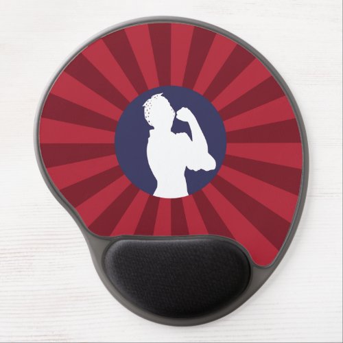 Rosie the Riveter Silhouette Red White  Blue Gel Mouse Pad