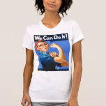 Rosie The Riveter Solid Blue T-shirt at Zazzle