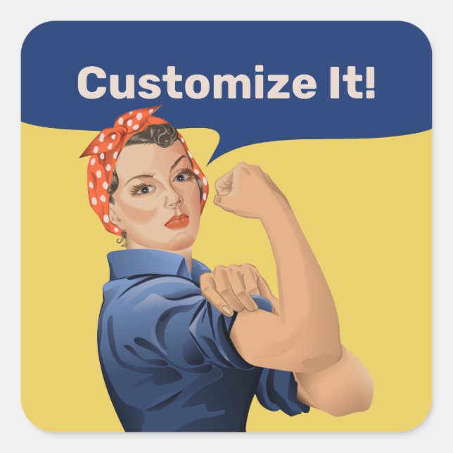Rosie the Riveter Square Sticker (Front)