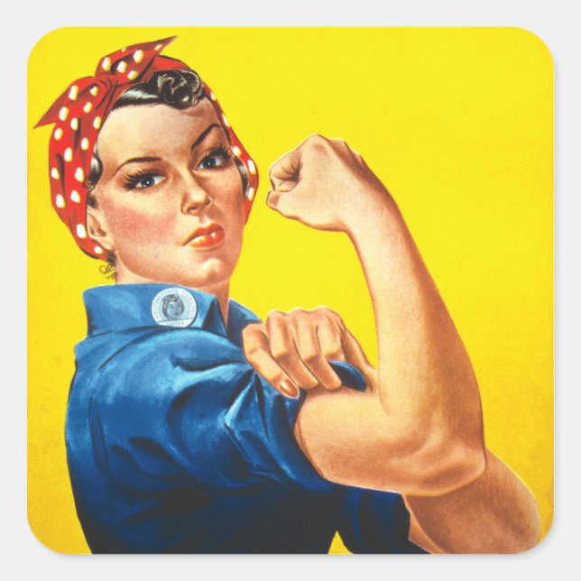 Rosie The Riveter Square Sticker (Front)