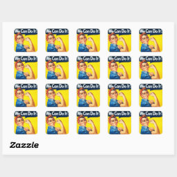 Rosie The Riveter Square Sticker | Zazzle