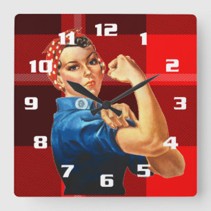 Rosie the Riveter Square Wall Clock