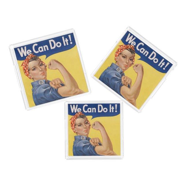Rosie the Riveter: Strong Women Female Empowerment Acrylic Tray (Set)