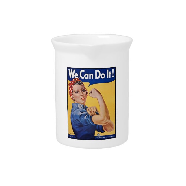 Rosie the Riveter: Strong Women Female Empowerment Beverage Pitcher (Front)