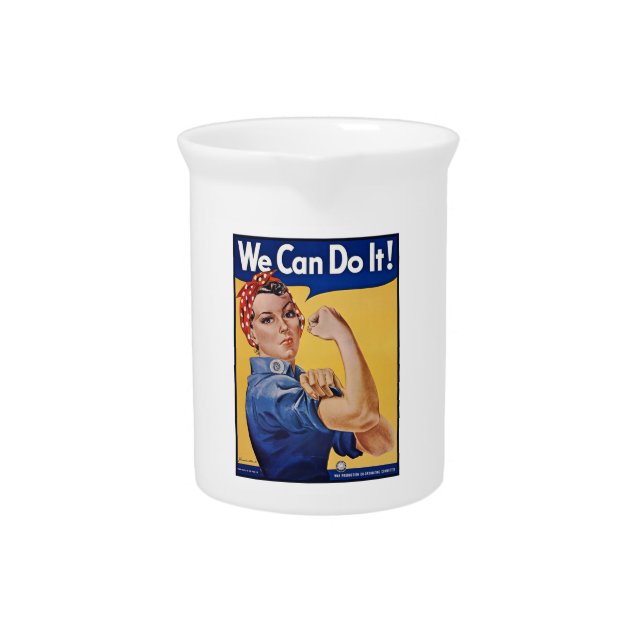 Rosie the Riveter: Strong Women Female Empowerment Beverage Pitcher (Front)