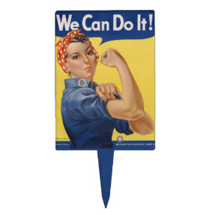 Rosie the Riveter: Strong Women Female Empowerment Cake Topper