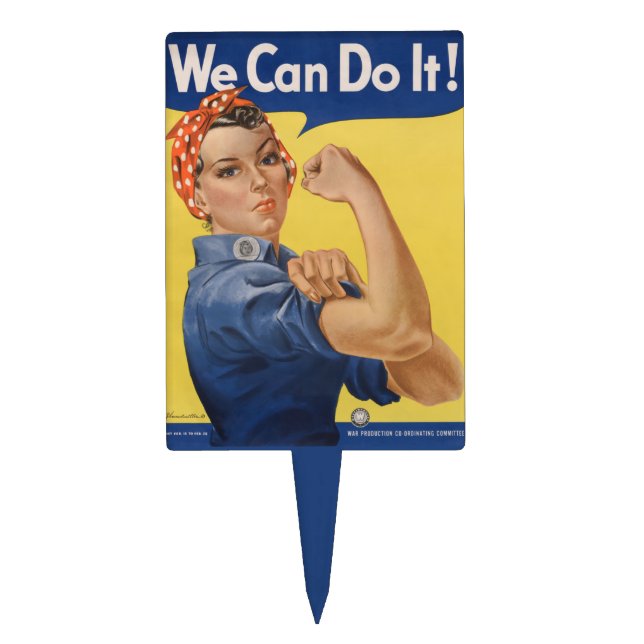 Rosie the Riveter: Strong Women Female Empowerment Cake Topper (Front)