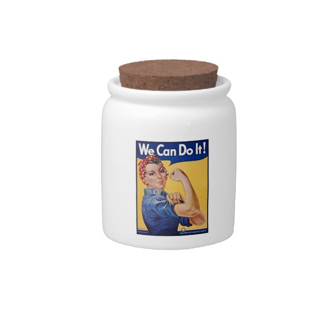 Rosie the Riveter: Strong Women Female Empowerment Candy Jar (Front)