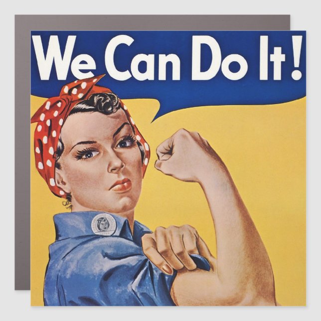 Rosie the Riveter: Strong Women Female Empowerment Car Magnet (Front)