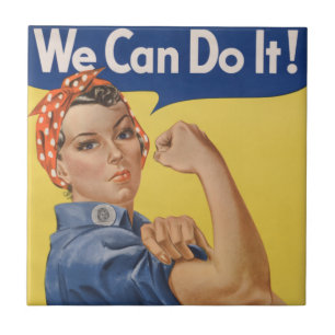 Rosie the Riveter: Strong Women Female Empowerment Ceramic Tile