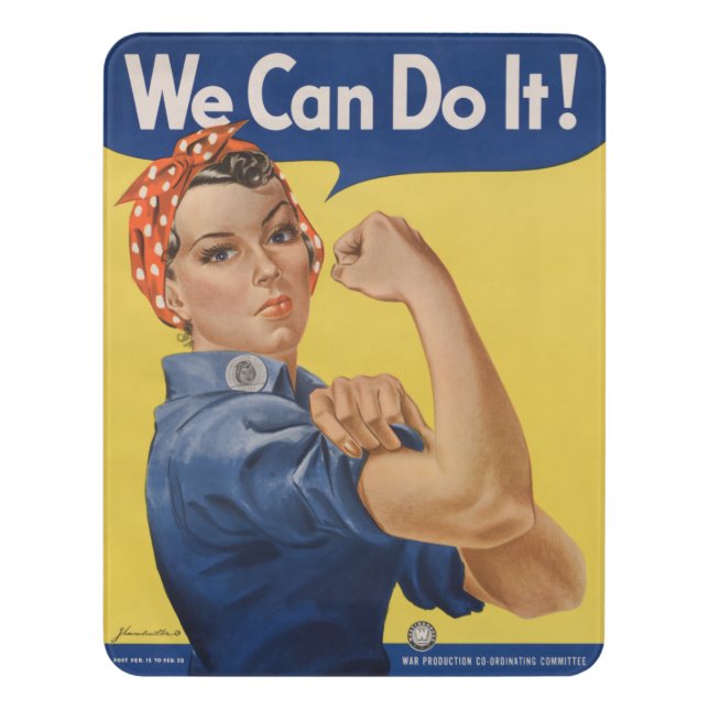 Rosie the Riveter: Strong Women Female Empowerment Door Sign (Contemporary Vert)