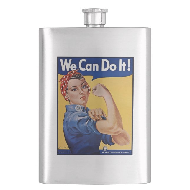 Rosie the Riveter: Strong Women Female Empowerment Flask (Front)