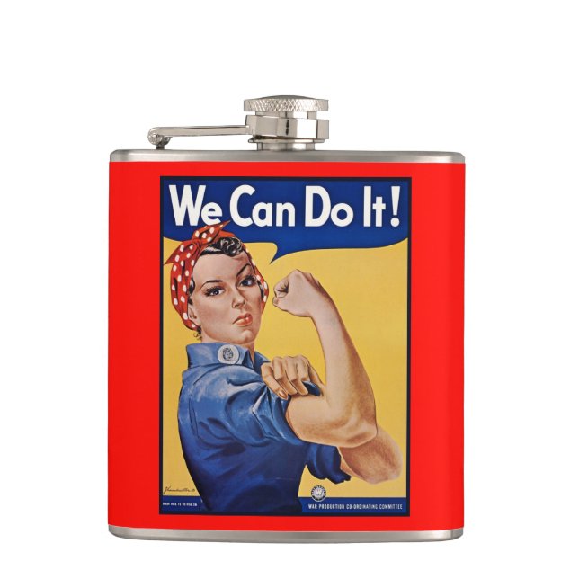 Rosie the Riveter: Strong Women Female Empowerment Flask (Front)