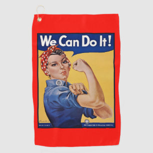 Rosie the Riveter: Strong Women Female Empowerment Golf Towel