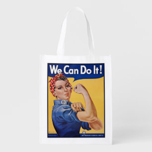 Rosie the Riveter: Strong Women Female Empowerment Grocery Bag