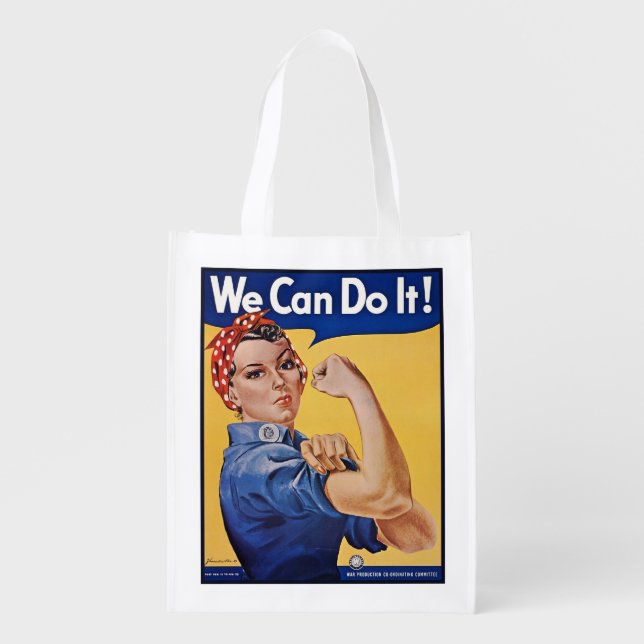 Rosie the Riveter: Strong Women Female Empowerment Grocery Bag (Front)